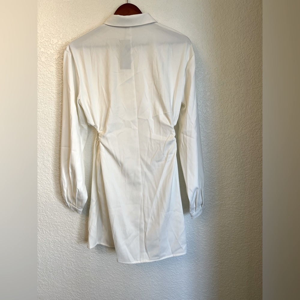 Nasty Gal White Long Sleeve Button-Up Dress - Picture 5 of 10